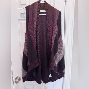 Anthropologie Burgundy and Gray sweater vest